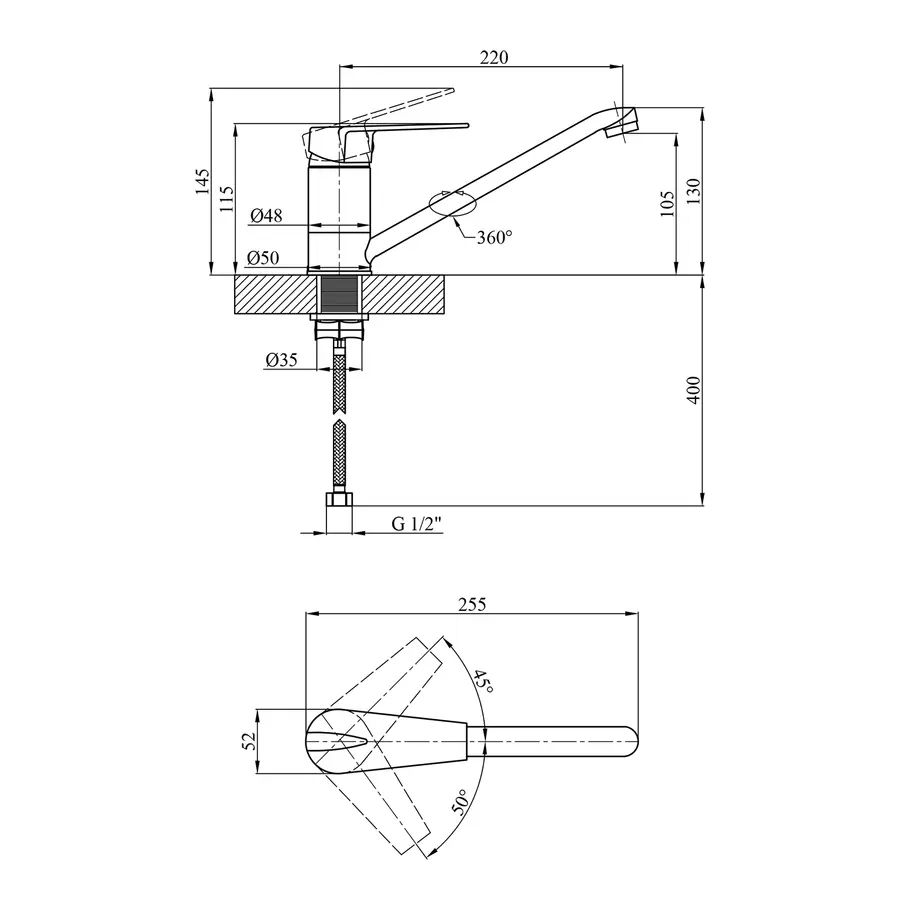 Смеситель для кухни Kroner KRM Odra - C030