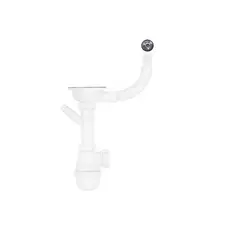 Сифон для кухонной мойки KronoPlast 3 1/2''х40 мм с резьбовым выпуском, отводом для стиральной машины, с круглым переливом SM27020200<br>