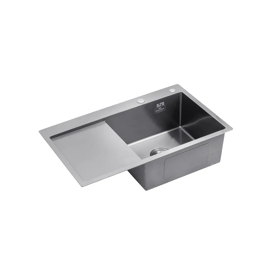 Кухонная мойка Kroner KRP Schwarze - 7849RHM PVD (3,0/1,0 мм)