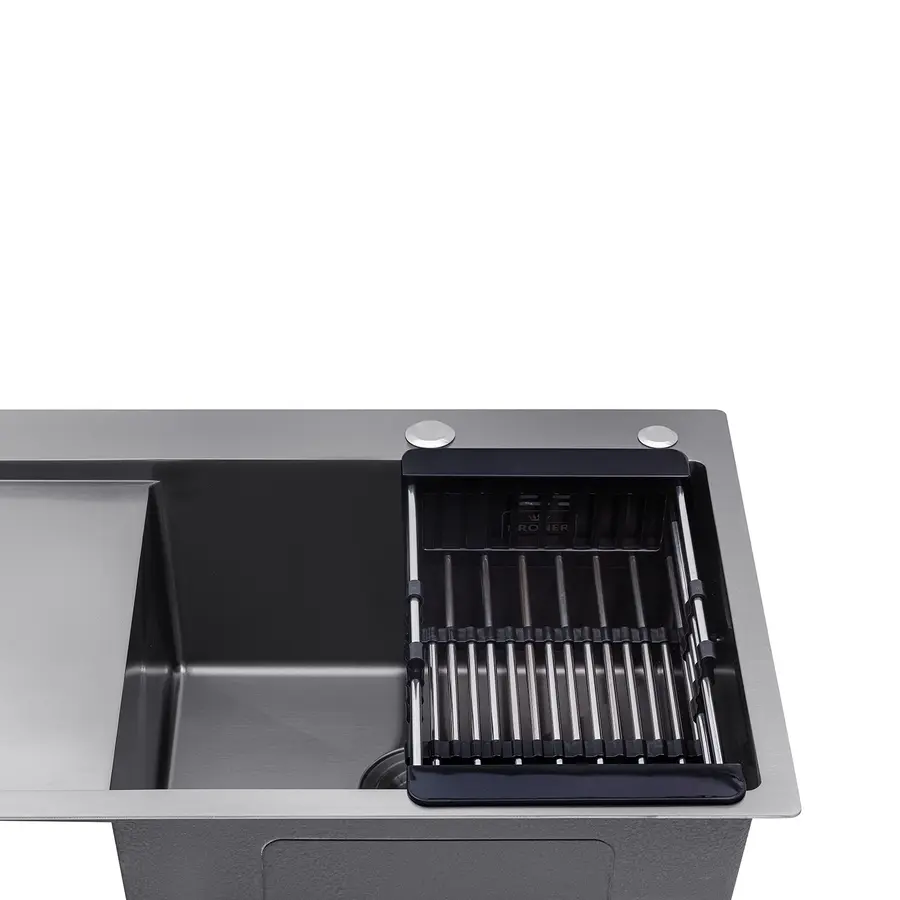 Кухонная мойка Kroner KRP Schwarze - 7849RHM PVD (3,0/1,0 мм)