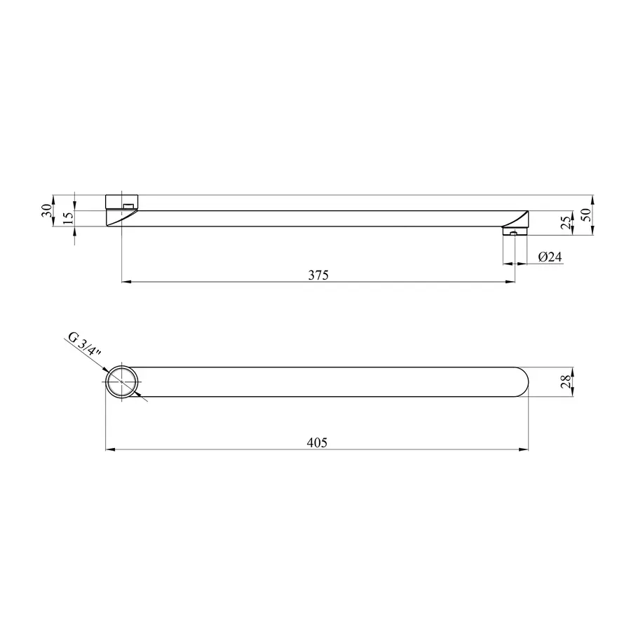Излив для смесителя плоский Kroner KRM - C840 40 см