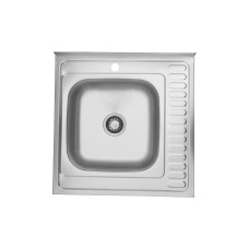 Кухонна накладна мийка з нержавіючої сталі Kroner KRP Satin-6060L 0.6 мм-160