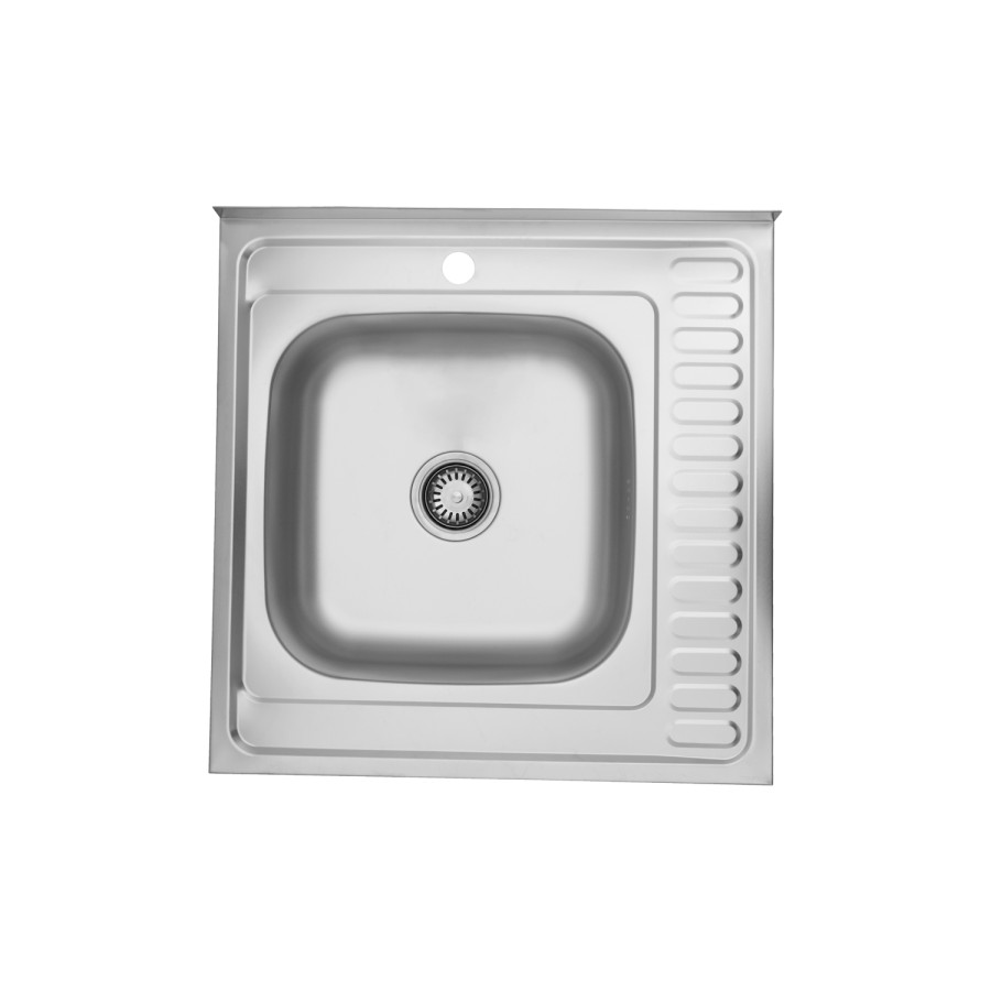 Кухонна накладна мийка з нержавіючої сталі Kroner KRP Satin-6060L 0.6 мм-160