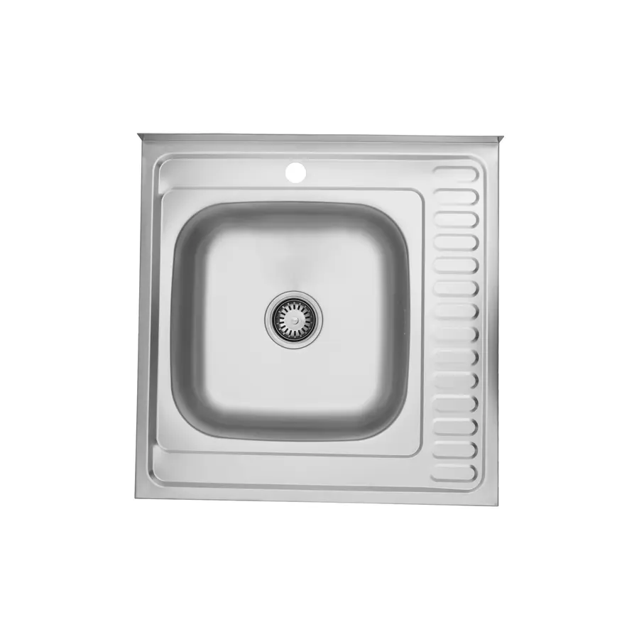 Кухонна накладна мийка з нержавіючої сталі Kroner KRP Satin-6060L 0.6 мм-160