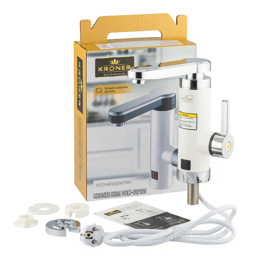Проточный водонагреватель Kroner KRM Volt-CW189 с дисплеем