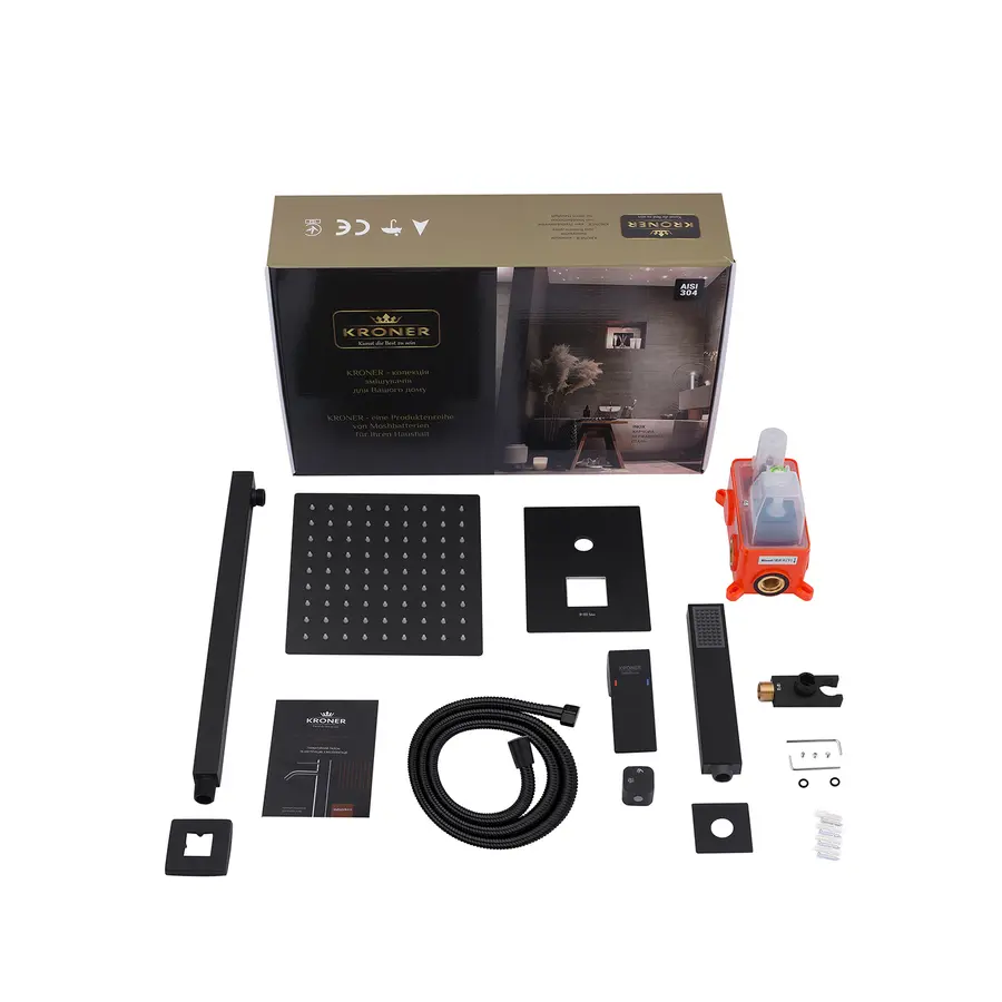 Душевая система скрытого монтажа Kroner KRP Edelstahl Kubus - SCH082