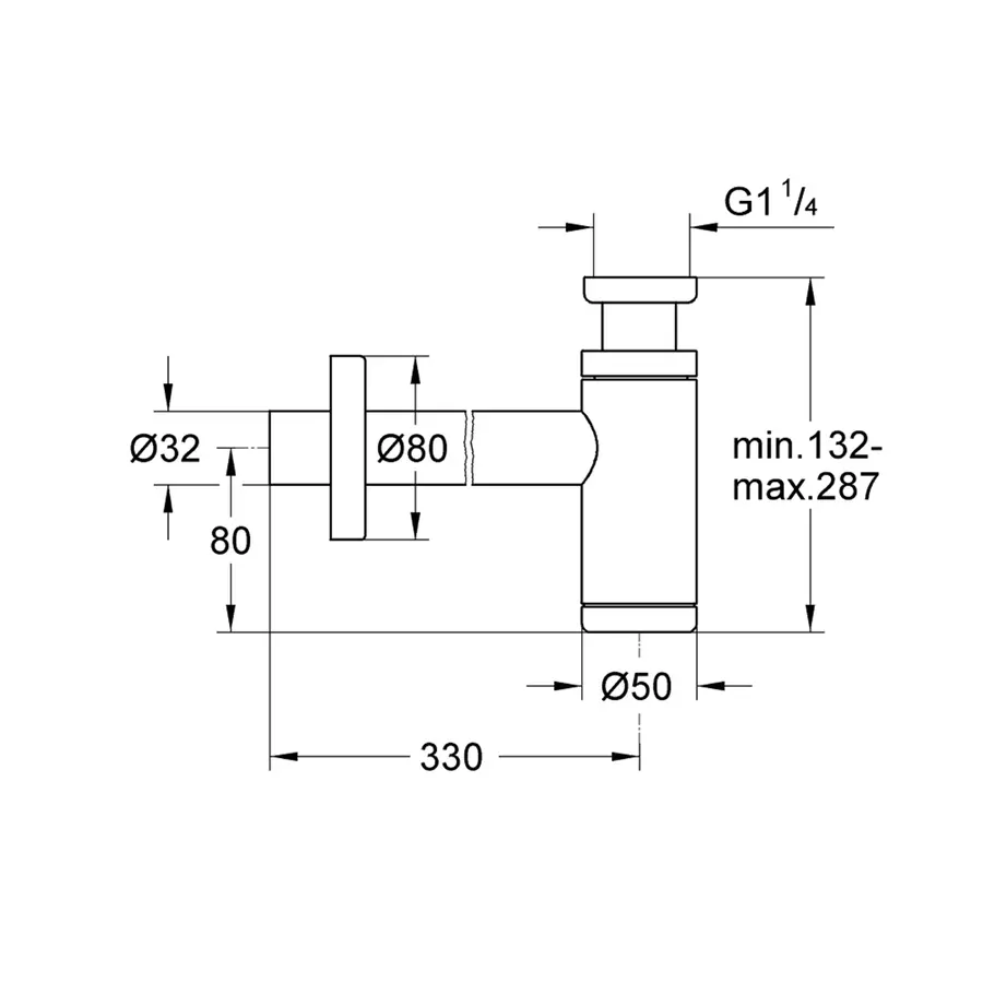 Сифон для раковини Grohe QuickFix 1 1/4" без випуску