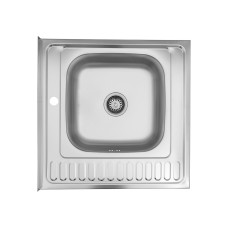 Кухонна накладна мийка з нержавіючої сталі Kroner KRP Satin-6060R 0.6 мм-160