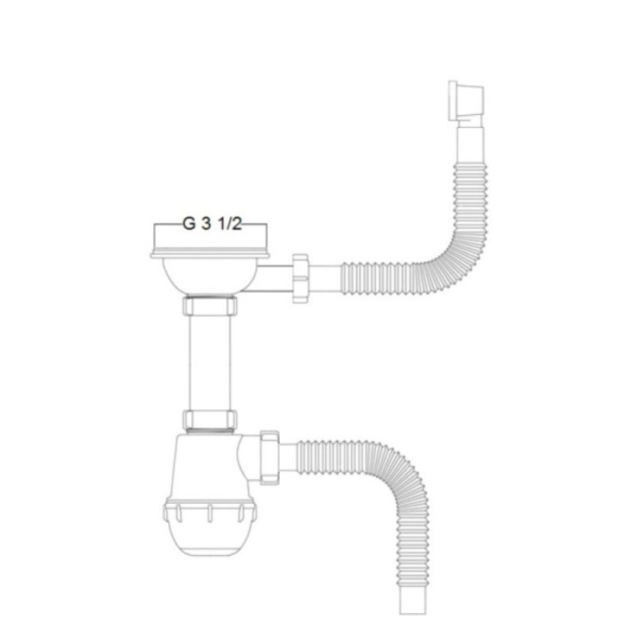 Сифон для кухонной мойки Kroner KRP Siphon - 011 3 1/2"- 50/40 мм