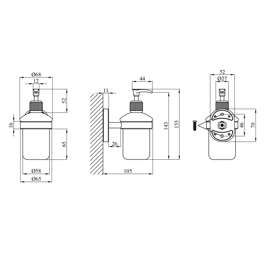 Дозатор для жидкого мыла Kroner KRM Elbe - ACG2927