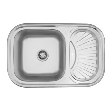 Кухонна врізна мийка з нержавіючої сталі Kroner KRP Satin-7549 0.8мм-180 верхній перелив
