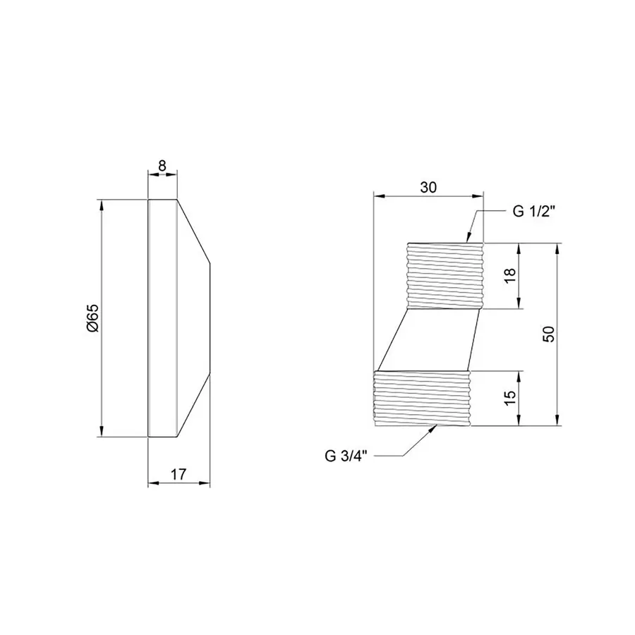 Декоративная чашка с эксцентриком Kroner KRM - C910 (пара)