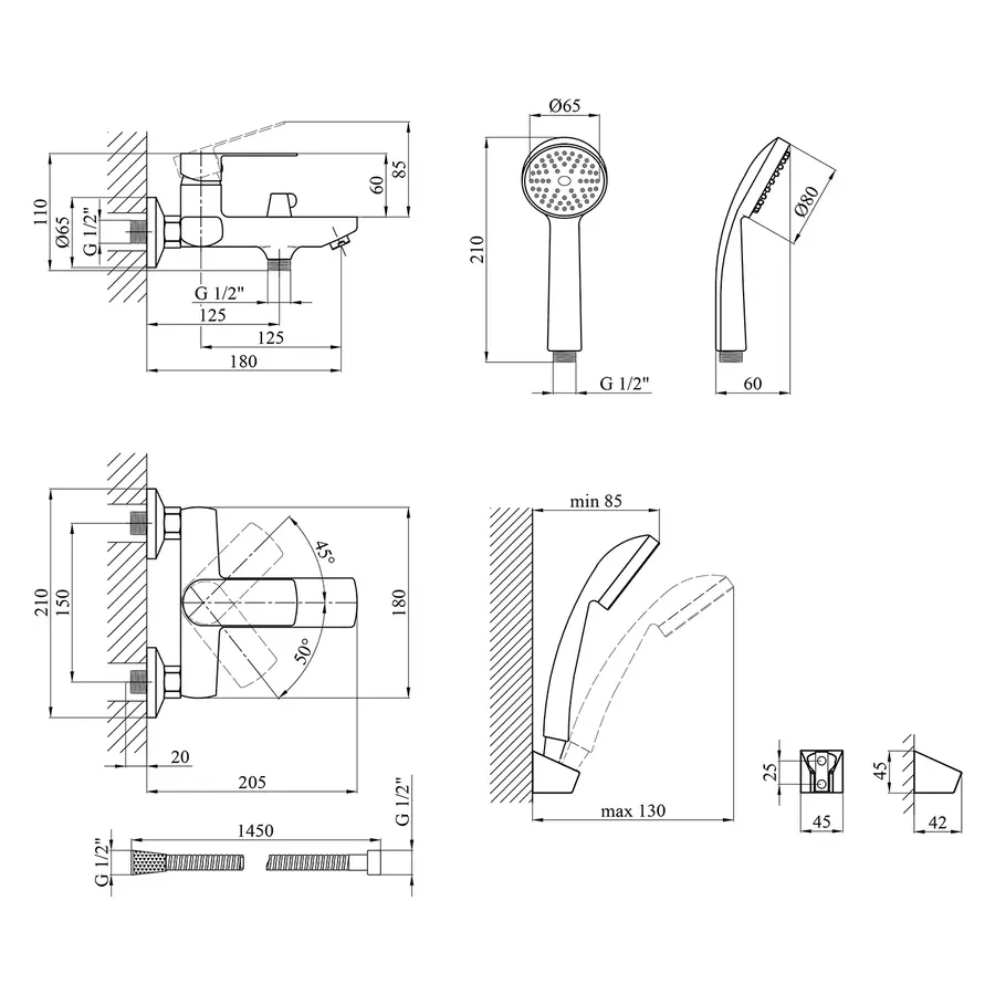 Змішувач для ванної Kroner KRM Main - C060