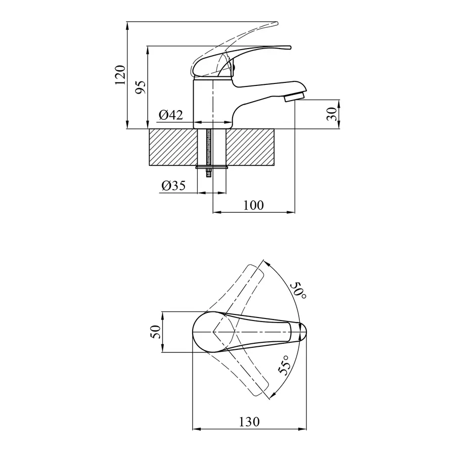 Змішувач для раковини Agua Leon-C011