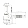 Сифон для кухонной мойки KronoPlast 1 1/2''х40 мм с литым выпуском SM11000042