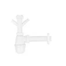 Сифон для кухонной мойки KronoPlast 1 1/2''х40 мм без выпуска, отводом для стиральной/посудомоечной машины SM10030002<br>