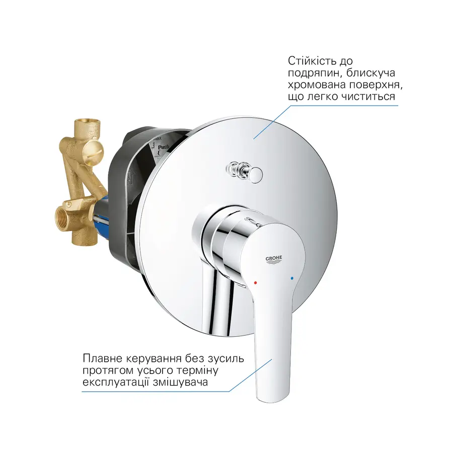 Змішувач прихованого монтажу для ванни Grohe QuickFix Start 23558002 на 2 споживача