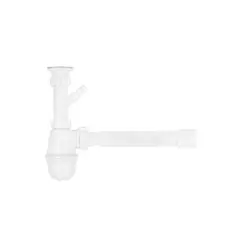 Сифон для кухонной мойки KronoPlast 1 1/2''х40 мм с литым выпуском, отводом для стиральной машины SM13000043 (М1550)<br>