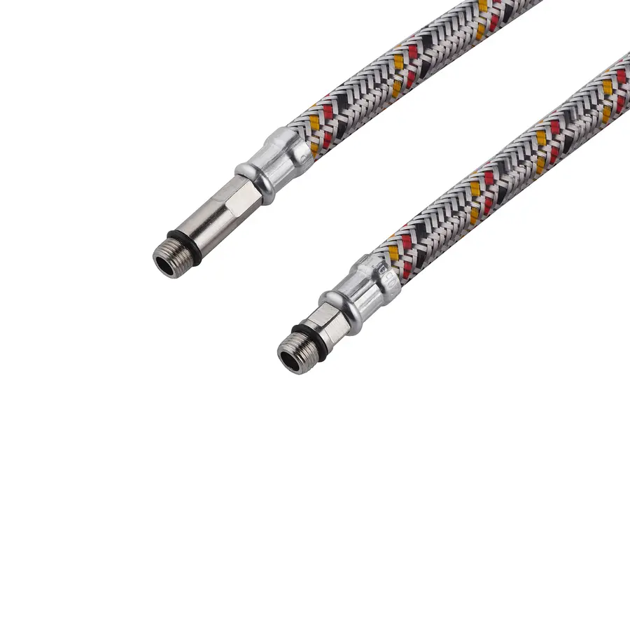 Гнучка підводка для підключення змішувача Kroner KRP - 100 1/2"хМ10 в обплетенні з нержавіючої сталі (пара)