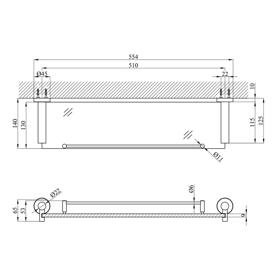 Полиця для ванної кімнати Kroner KRP Edelstahl Klassisch - ESG3707