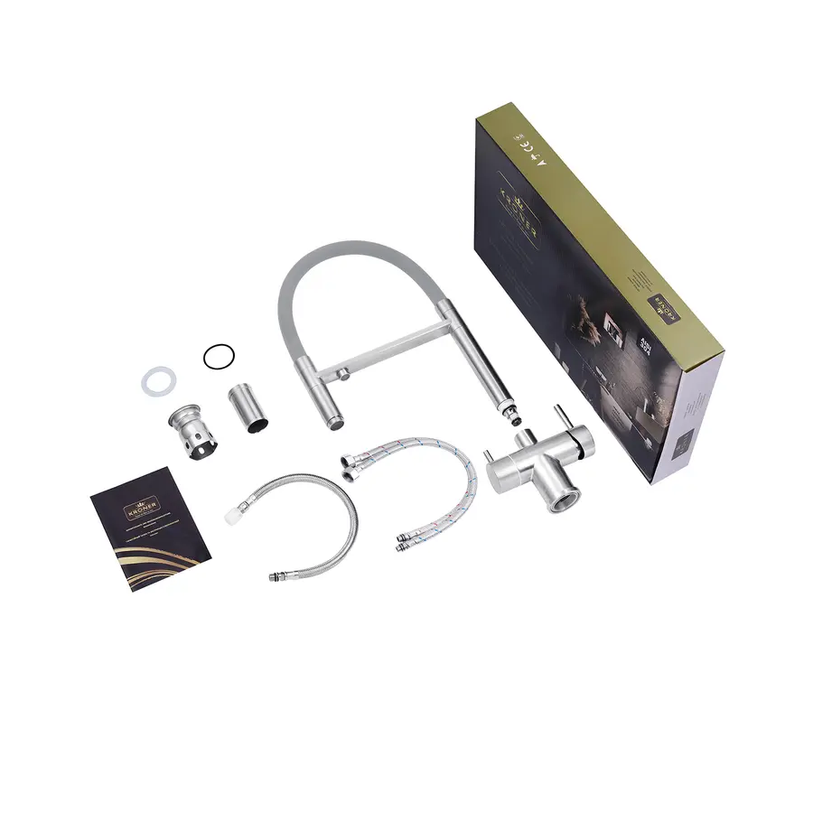 Змішувач для кухні з підключенням до фільтру Kroner KRP Edelstahl Klassisch - ESG03815GRA