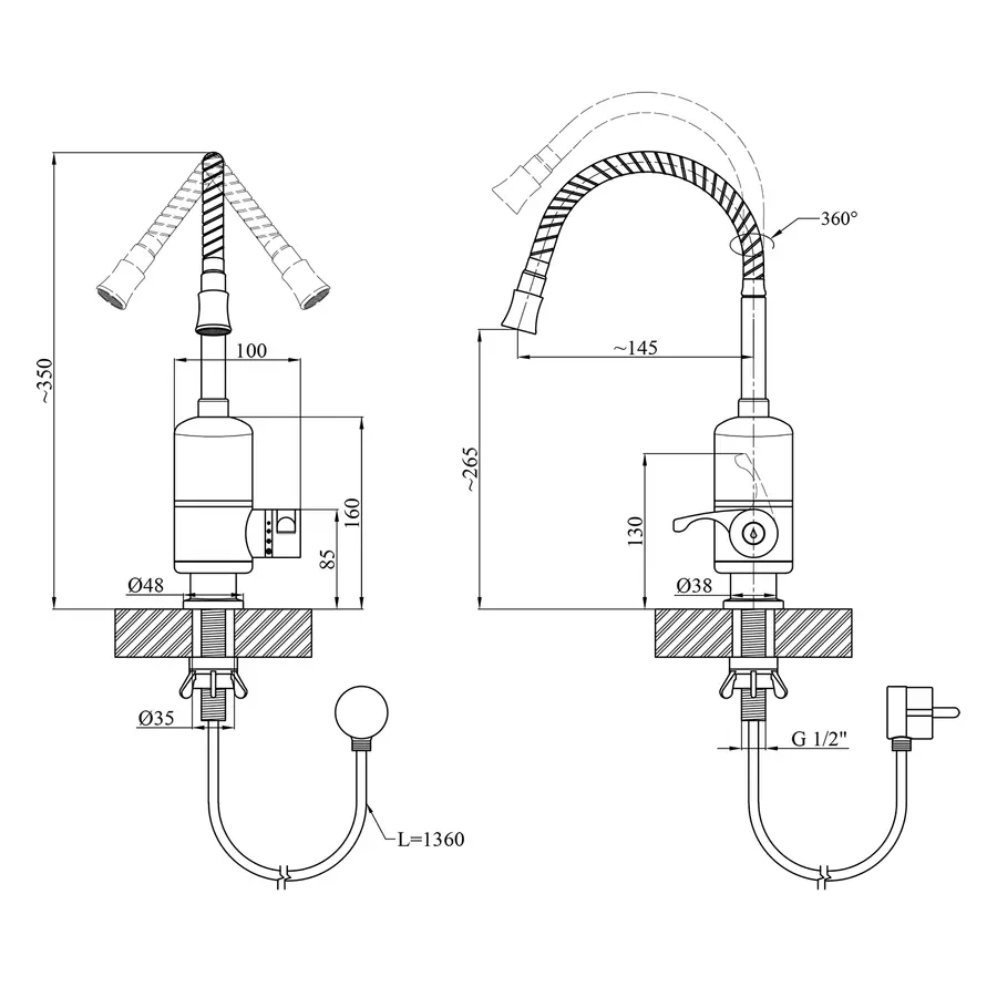 Проточний водонагрівач Kroner KRM Volt - CW190RFA