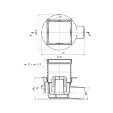 Трап ANIplast з горизонтальним випуском 50 мм, з нержавіючою решіткою 10х10 см ТА5802EU