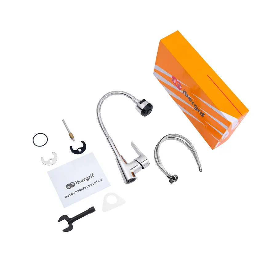 Смеситель для кухни с гибким изливом Ibergrif Star M14357