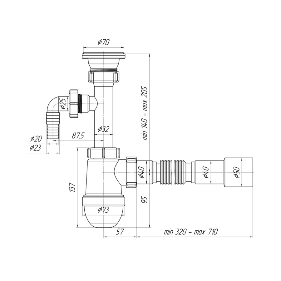 Сифон для раковини ANIplast C0315UKREU