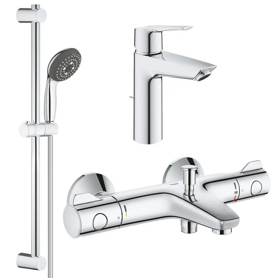 Набір змішувачів 3 в 1 для ванної кімнати Grohe QuickFix Start S-Size UA202304TS