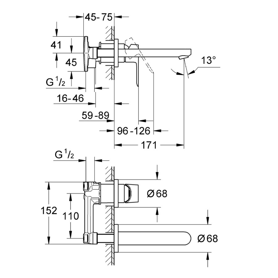 Смеситель для раковины Grohe BauLoop 20289000