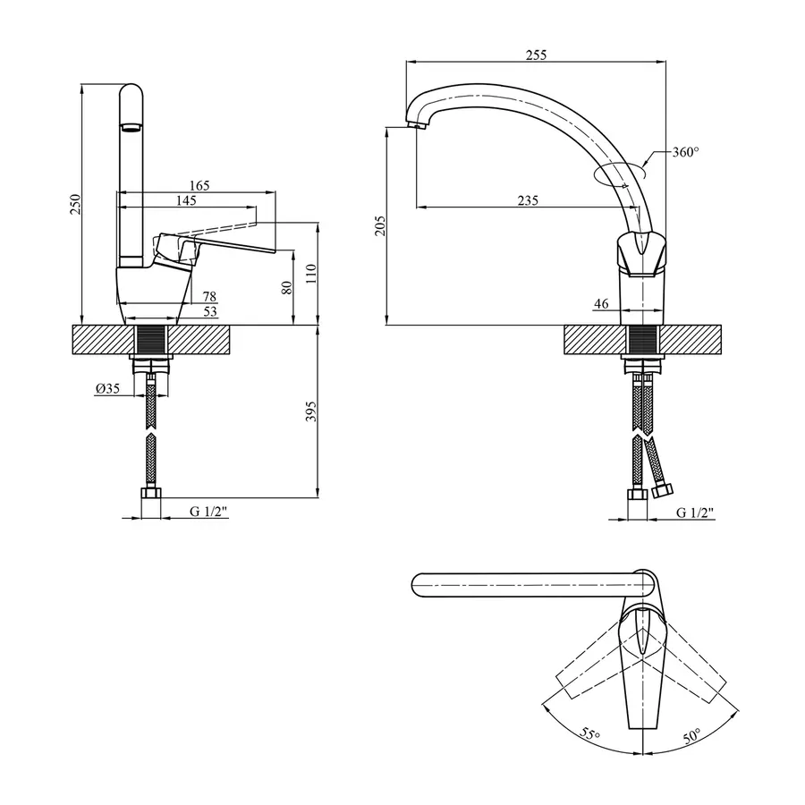 Смеситель для кухни Kroner KRM Odra - S035