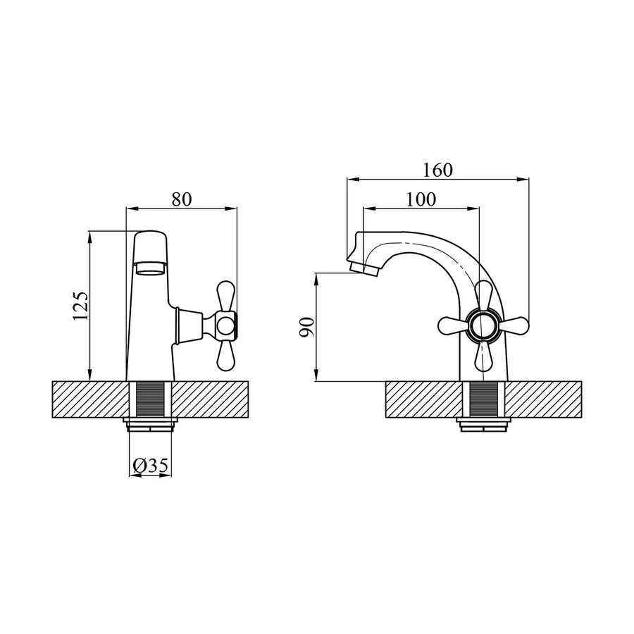 Кран на одну воду Agua Toledo-C090