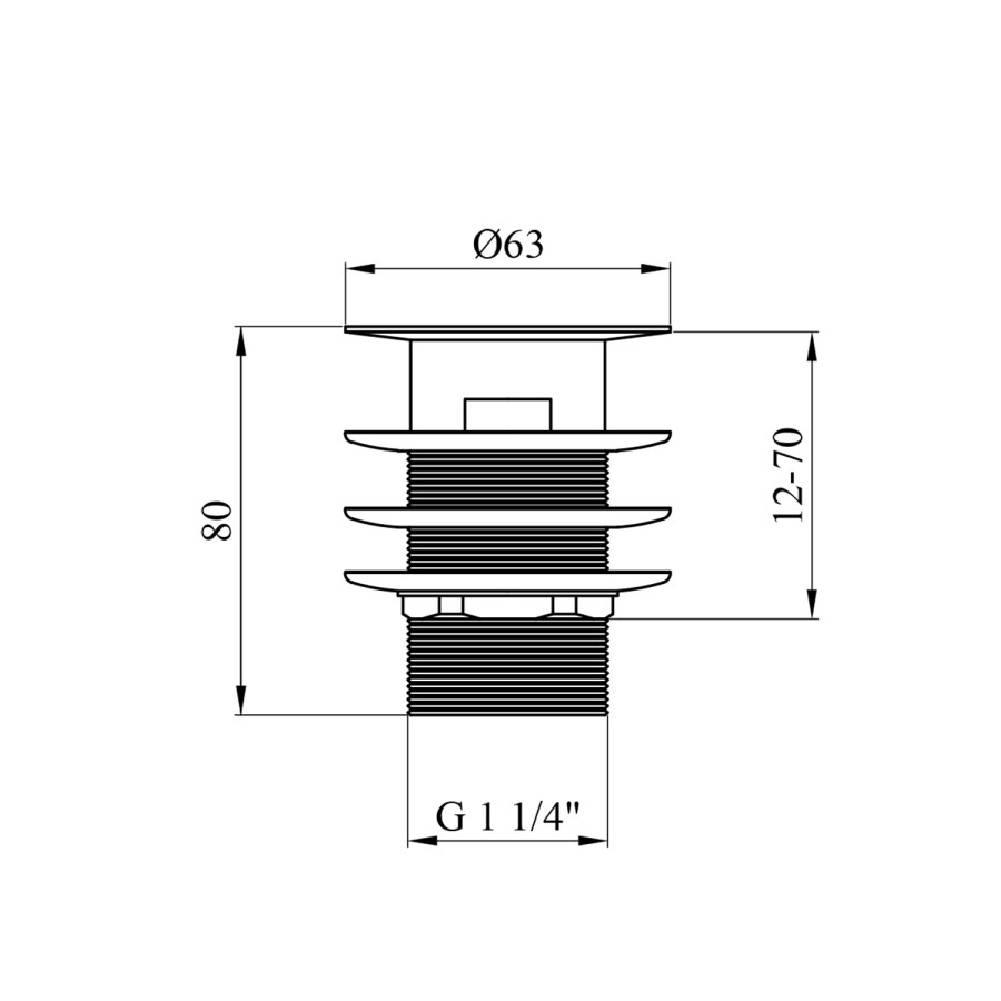 Донный клапан для раковин Kroner KRM - C962-1 1 1/4" с переливом