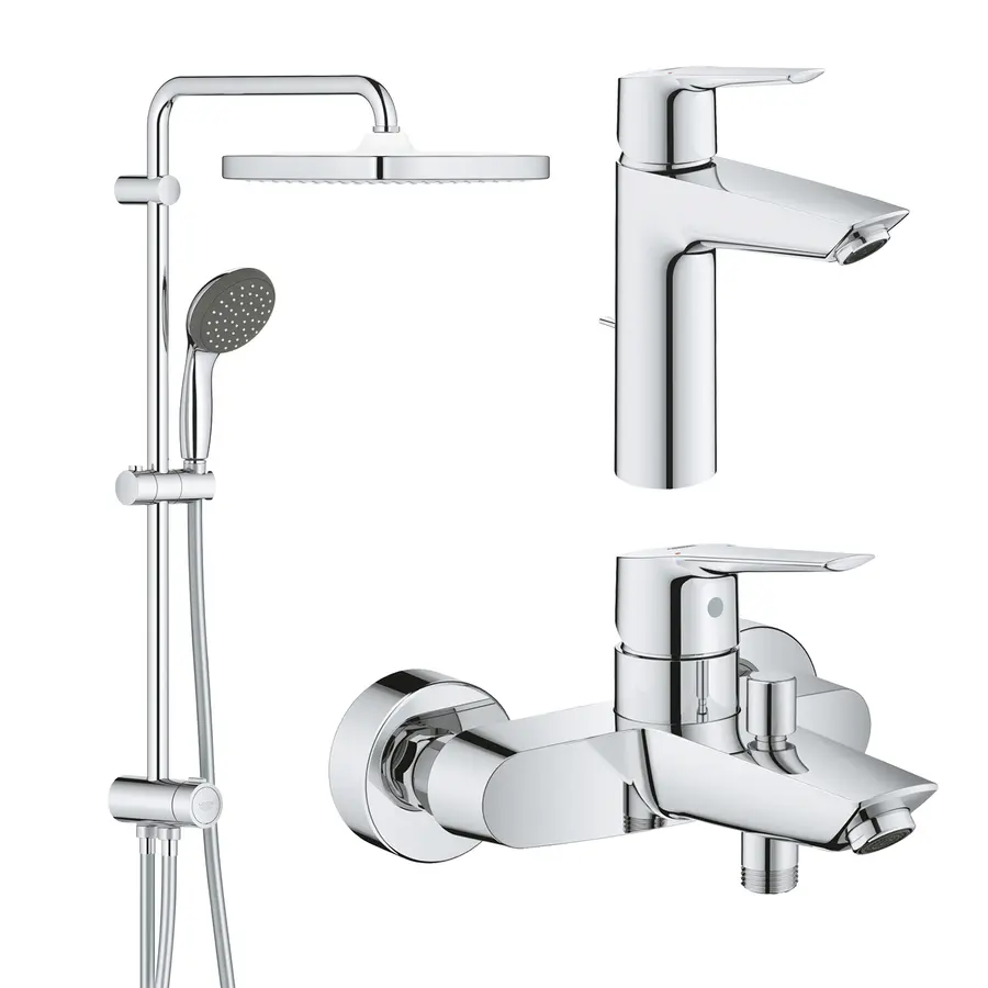 Набір змішувачів 3 в 1 для ванної кімнати Grohe QuickFix Start M-Size UA202305RM