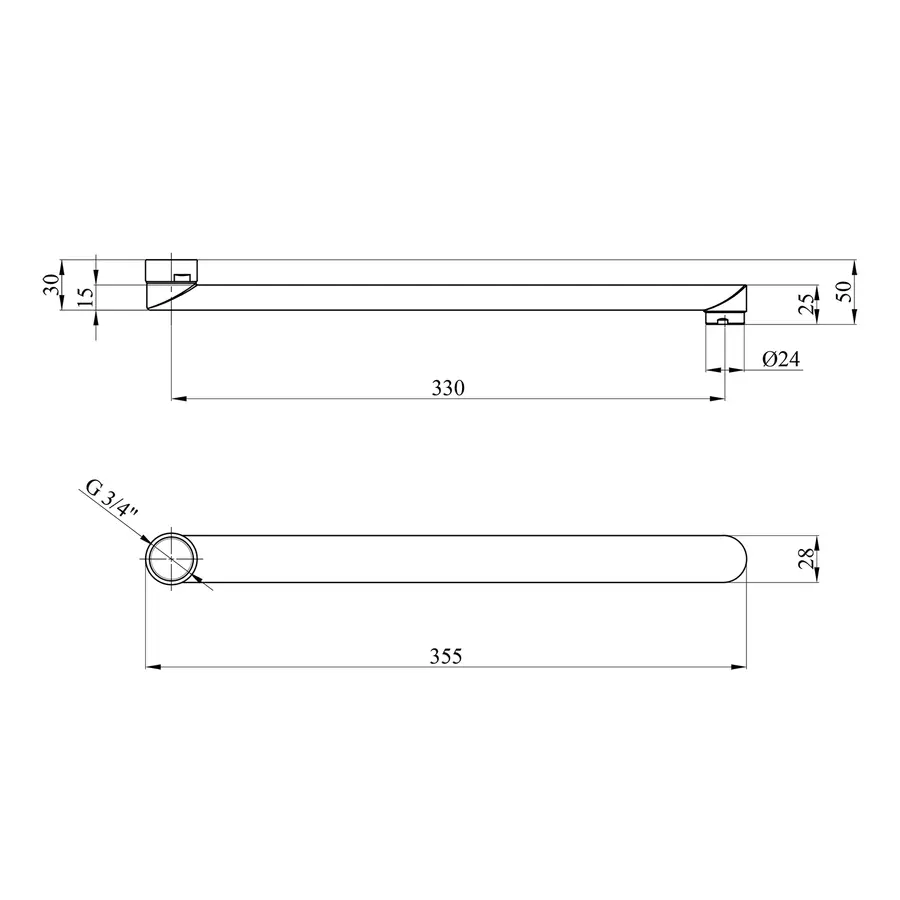 Излив для смесителя плоский Kroner KRM - C835 35 см