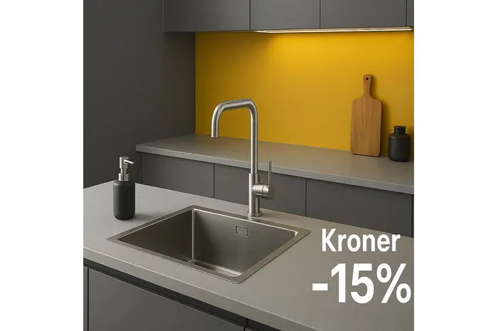 Акція -15% на кухонні мийки з нержавіючої сталі Kroner у SantehBoss!
