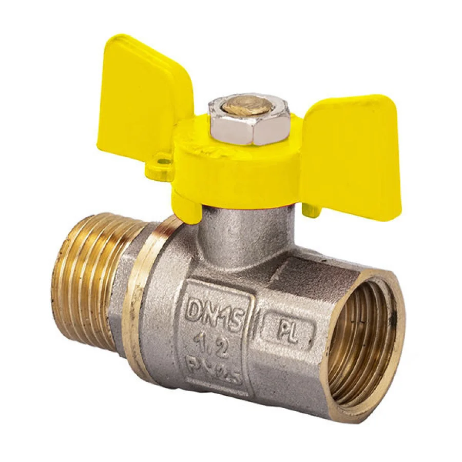 Кран кульовий FERRO PL 1/2 "ГШБ ГАЗ art. 607 (латунний куля) (FE0558)
