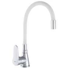 Змішувач для кухні ZERIX SOP7 146 з білим гнучким зливом (ZX2660)