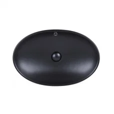 Раковина-чаша Qtap Dove 625х415х150 Matt black з донним клапаном QT063077MBMB