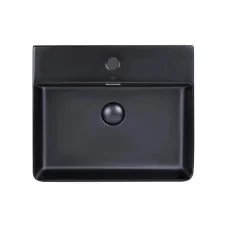 Раковина Qtap Nando LT 500х420х120 Matt black з донним клапаном QT12112173SMBMB