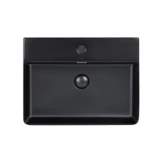 Раковина Qtap Nando LT 600х420х120 Matt black з донним клапаном QT12112173MBMB