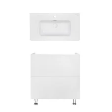 Комплект Qtap тумба підлогова Tern 800х725х437 мм White + раковина урізна Albatross 9H QT71TE44094