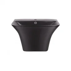 Раковина підвісна моноблок Qtap Crow 600х430х385 Matt black з донним клапаном QT0511G835MB