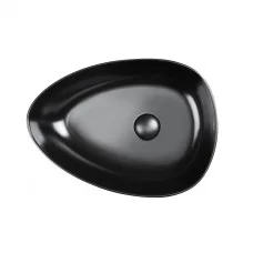 Раковина-чаша Qtap Leo 400x350x160 Matt black з донним клапаном QT1111A053MB