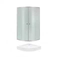 Набір Lidz душова кабіна Latwa SC80x80.SAT.LOW.FR, скло Frost 4 мм + піддон QT ROBIN