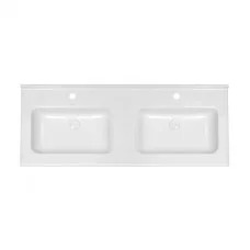 Раковина подвійна Qtap Albatross 1210х467х195 White з донним клапаном QT0111FL8167GW
