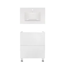 Комплект Qtap тумба підлогова Tern 700х725х437 мм White + раковина урізна Albatross New QT71TE44091