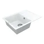 Кухонная гранитная мойка VANKOR Easy EMP 02.62 White stone + сифон