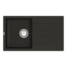 Кухонная гранитная мойка VANKOR Easy EMP 02.76 Black + сифон